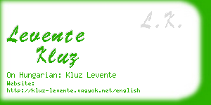 levente kluz business card